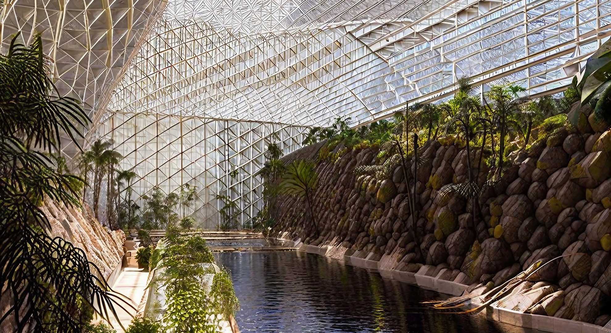 AI in architecture: ReSkin Series, a scenario-based redesign of Biosphere 2's facade by Michela Falcone.