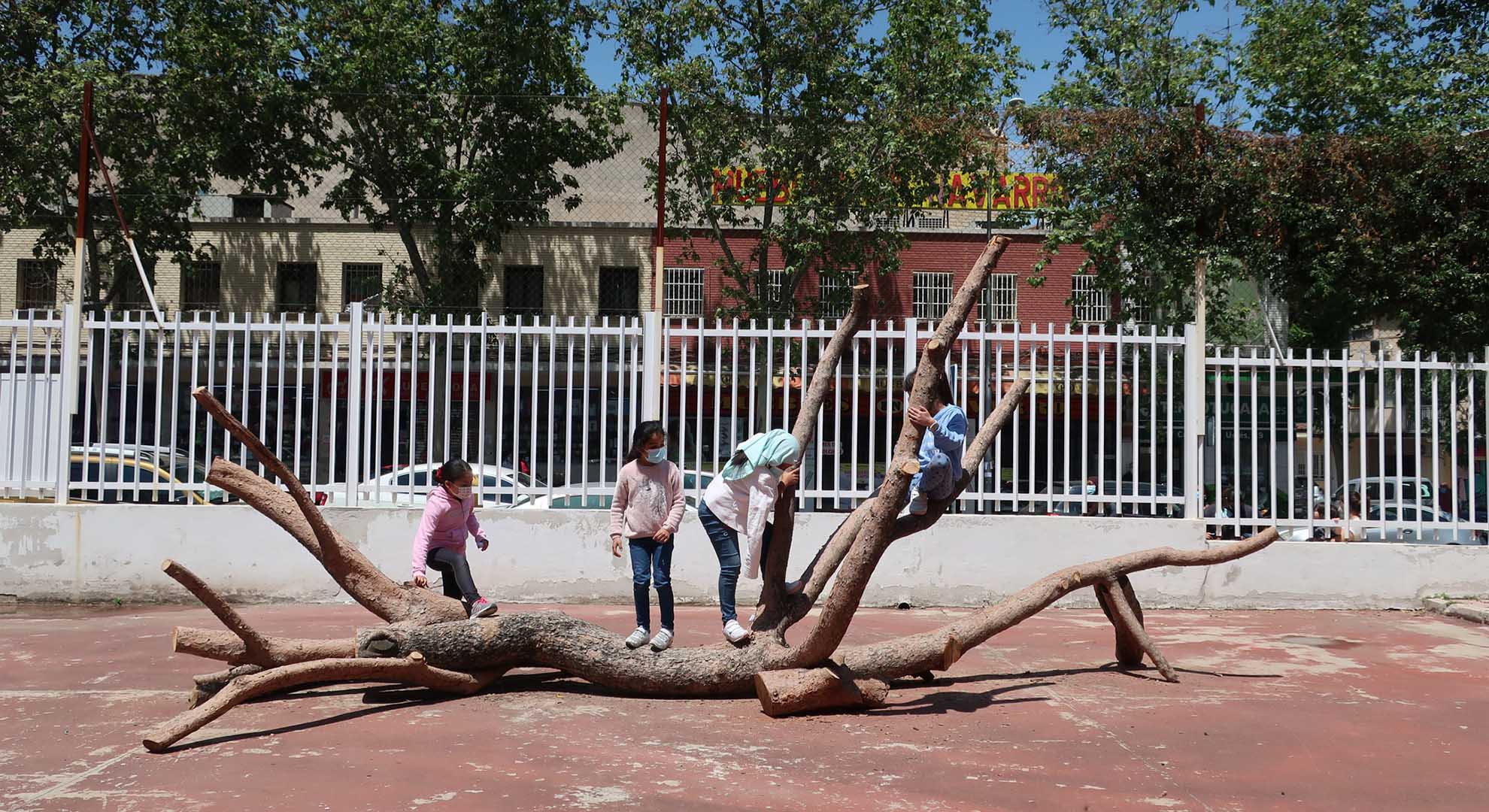 Patio de un centro educativo en Madrid