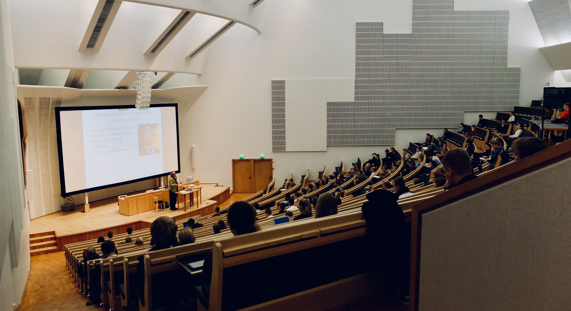 Architectural education in a higher education auditorium.