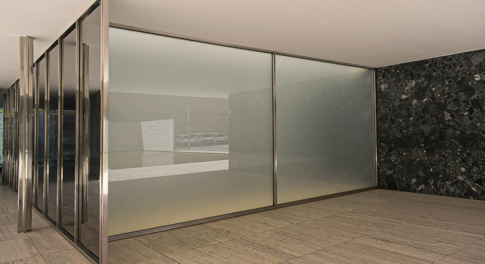 The window adds a note of poetry to the architecture.