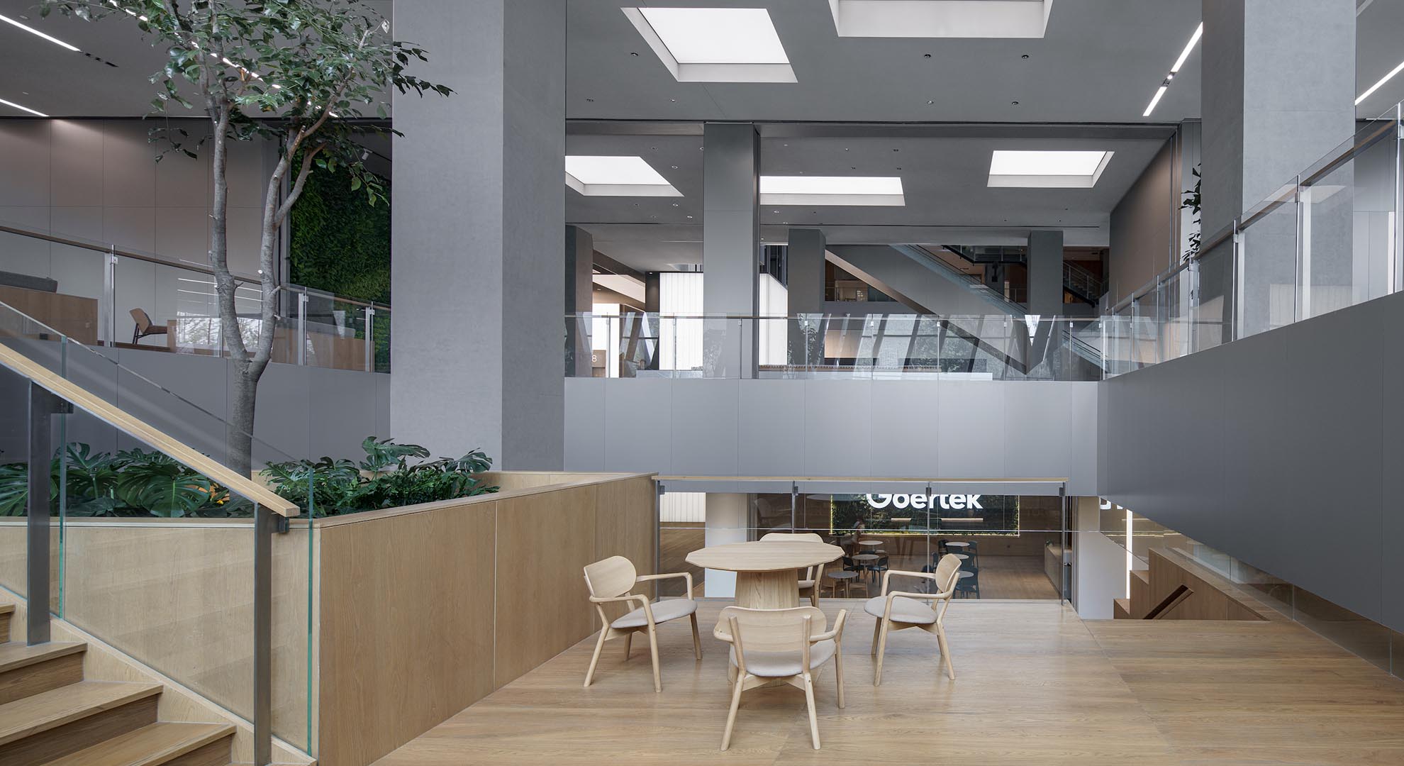 A rest area in a modern office.