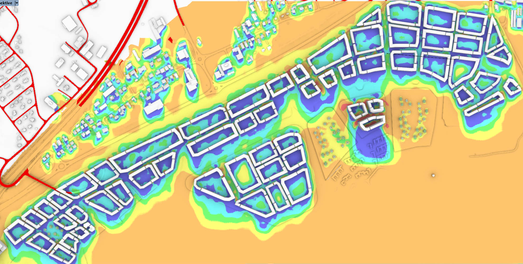 Wind comfort simulation using AI for a masterplan by LINKArkitektur.