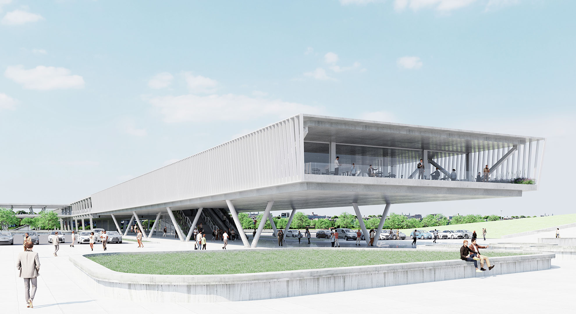 Urban realm defined by innovative architectural structure