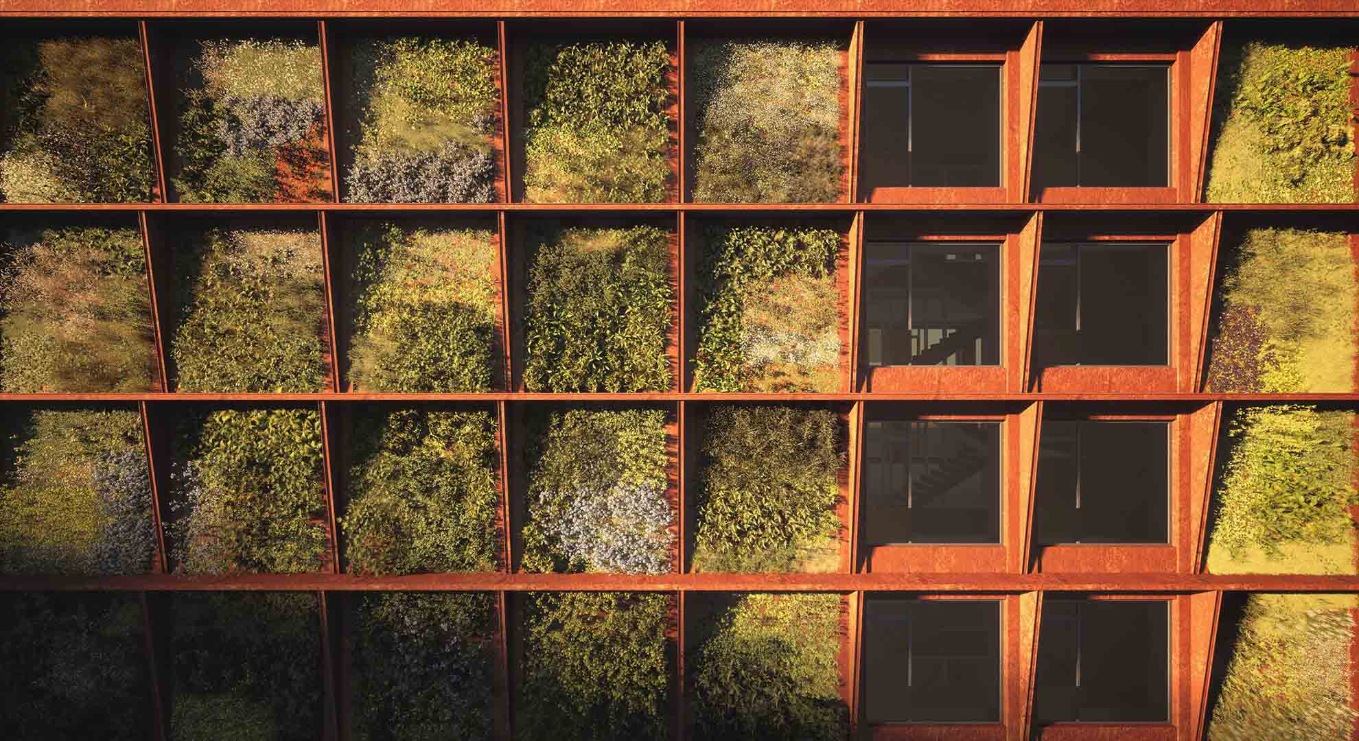 En la ciudad de Copenhague, una fachada que integra la naturaleza.