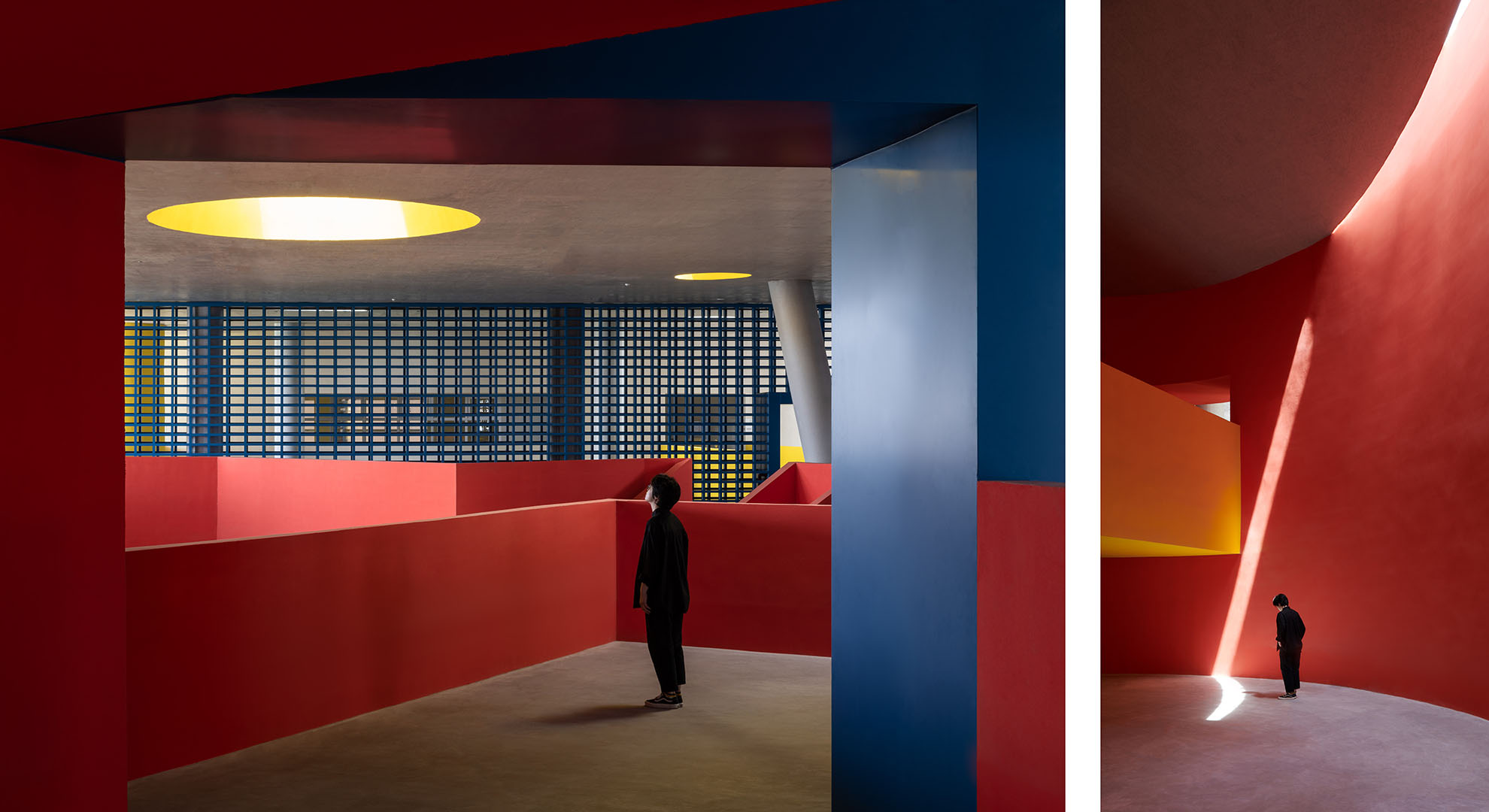 Spaces for reflection: multi-purpose event hall and exhibition hall.