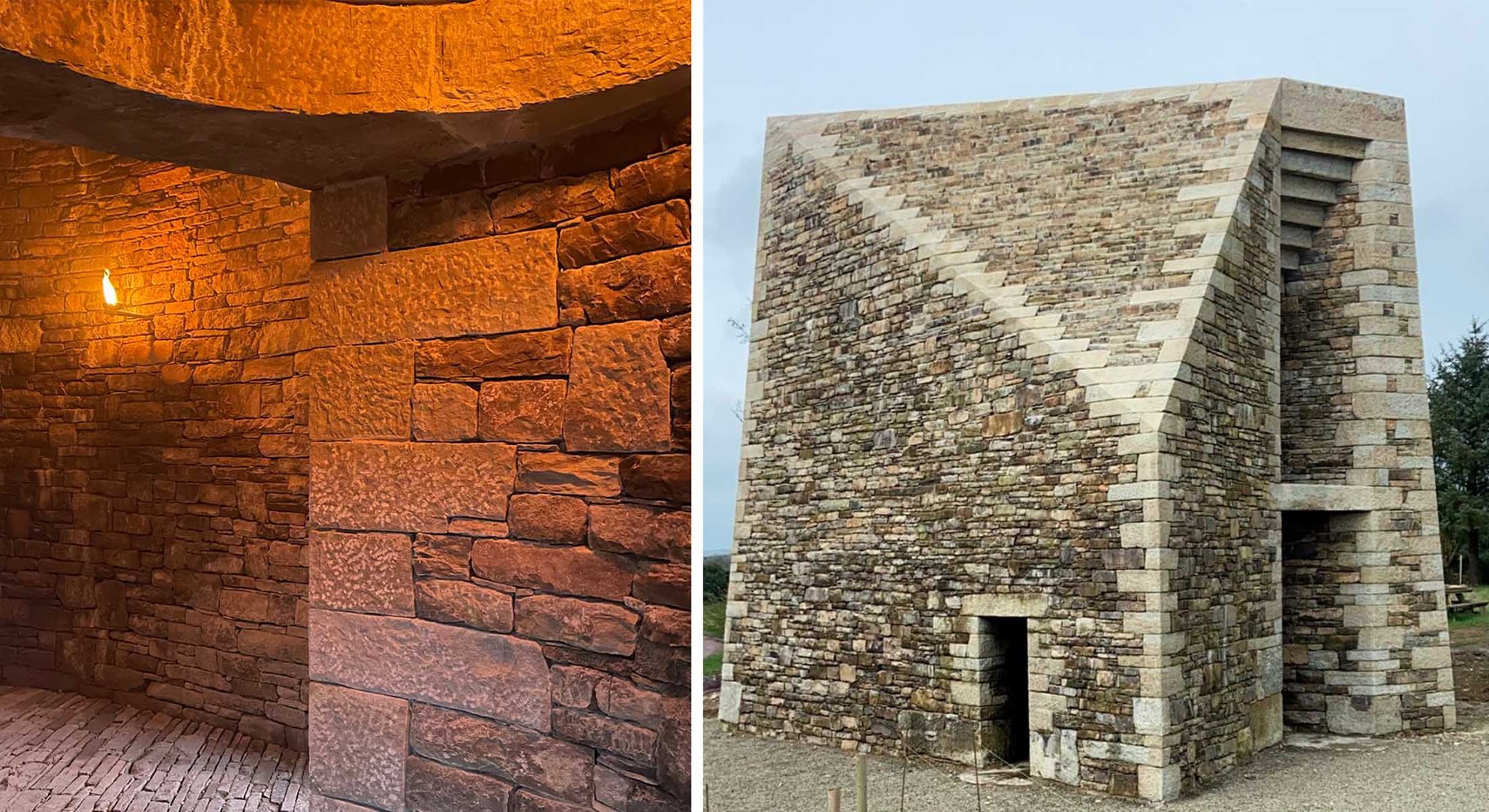 Vista interior y exterior de “Stone Vessel”, una construcción en Cork, Irlanda.