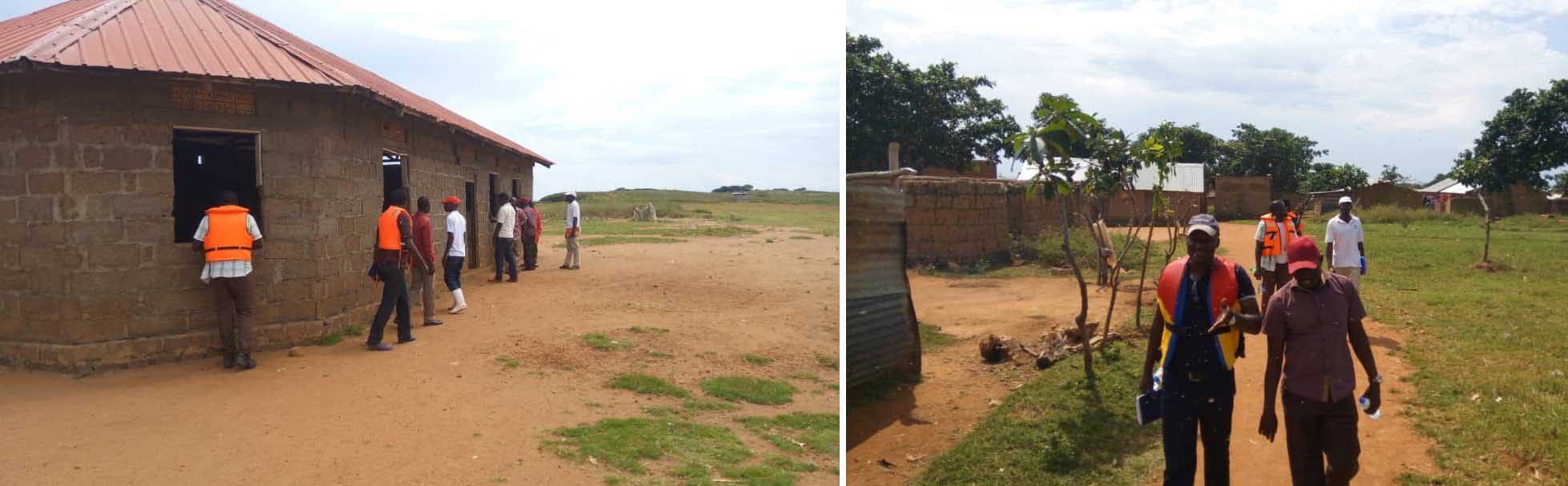 Bakulu Power’s survey team on a visit to the proposed construction site for the solar mini grids. Photo courtesy of Lucia Bakulumpagi-Wamala