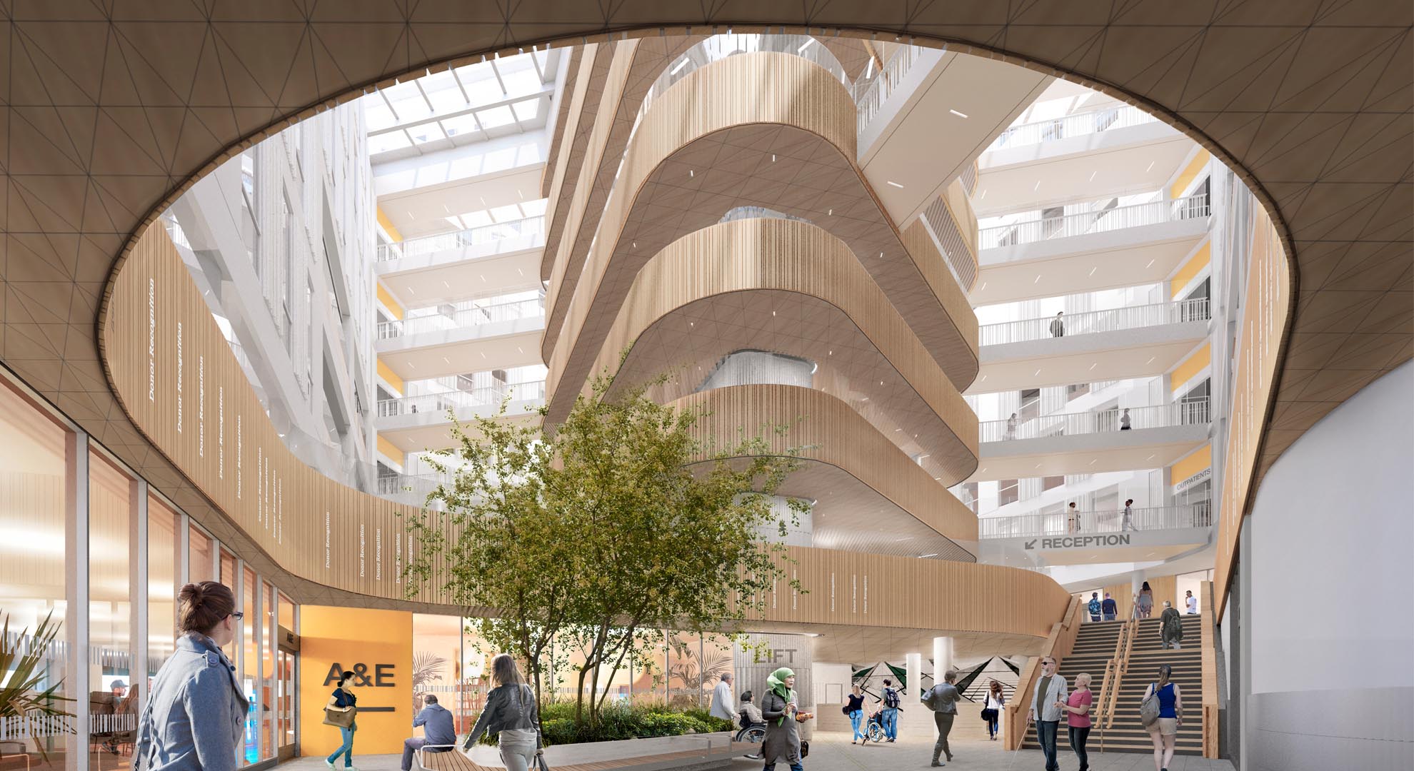 The Oriel, Moorfields Eye Hospital, London, due 2025-26, White Arkitekter. Image courtesy White Arkitekter