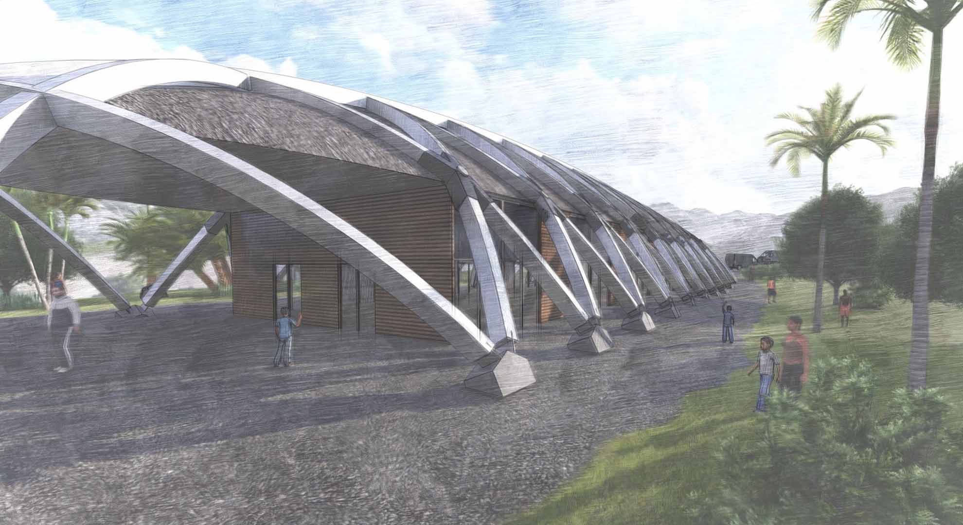 Traditional constructions like this karbet in Barana Auté are key to new resilient construction in the Kalinago Territory. Photo © Illya Azaroff
