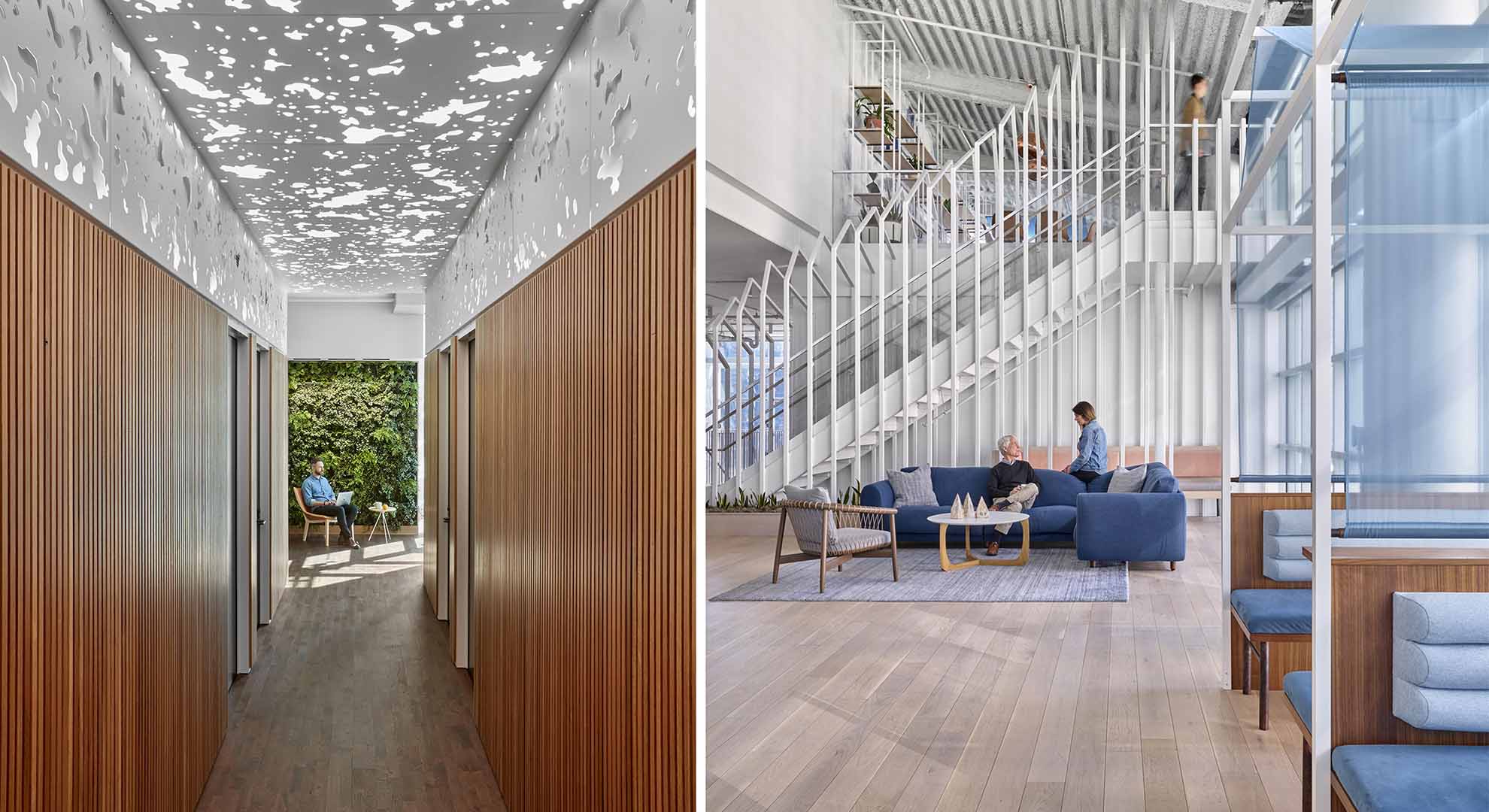 Slack offices in San Francisco with privacy rooms and green wall, designed by O+A. Photo © Garrett Rowland