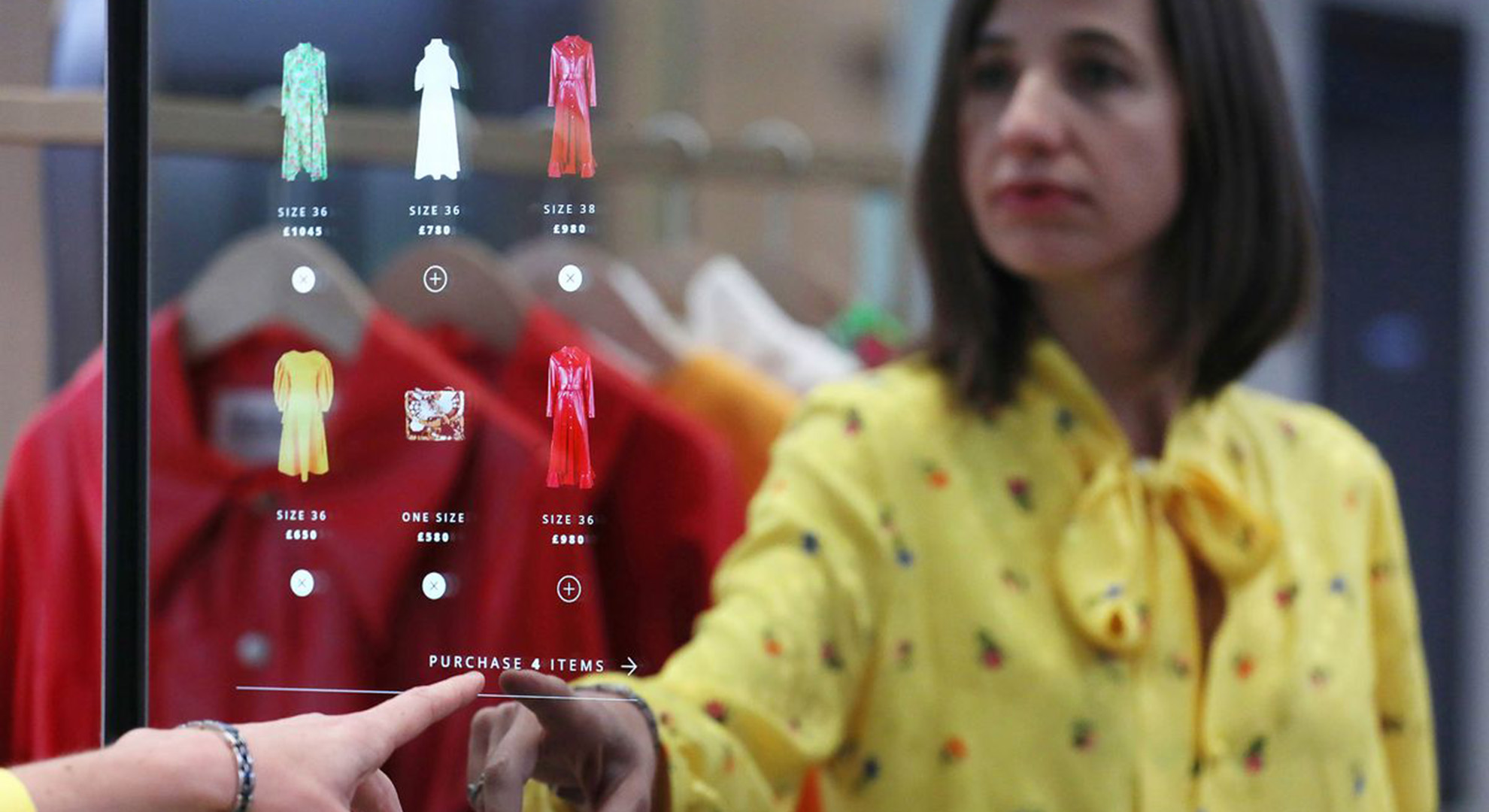 The digital mirror from Farfetch’s Store of the Future. Courtesy Farfetch.