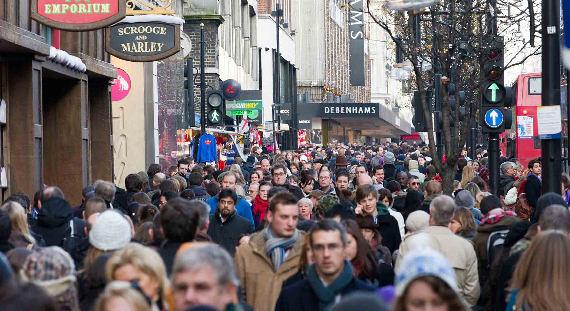 Shoppers in Oxford Street, London. Alamy stock photo